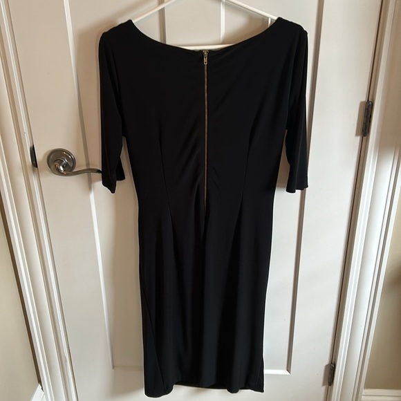 Tahari Little Black Dress with Gold Accent & Zipper, size 8 - Picture 6 of 7